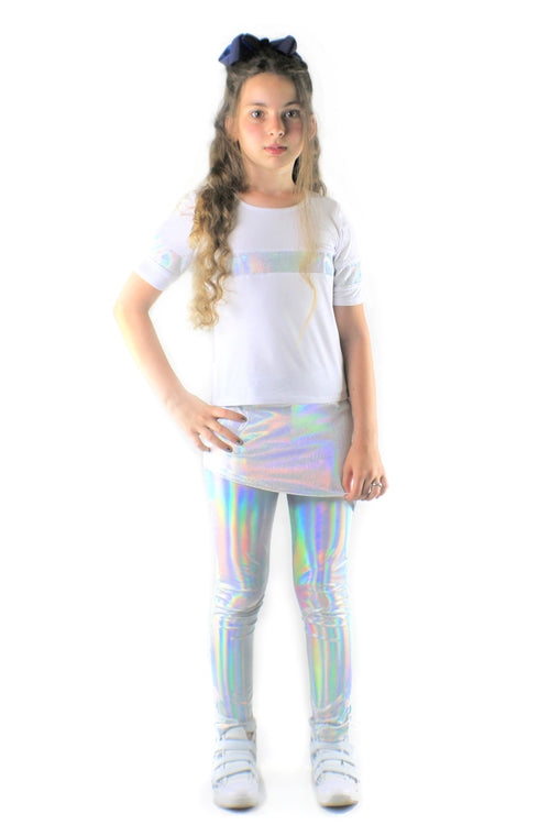 stella, bamboo jersey and holographic sequin top stell | dropsona - neutral - material texture