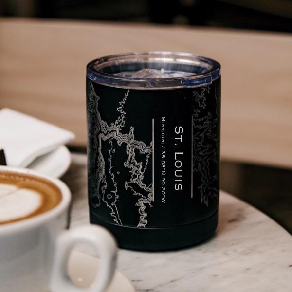 st. louis - missouri map insulated cup in matte black | dropsona - neutral - everyday use
