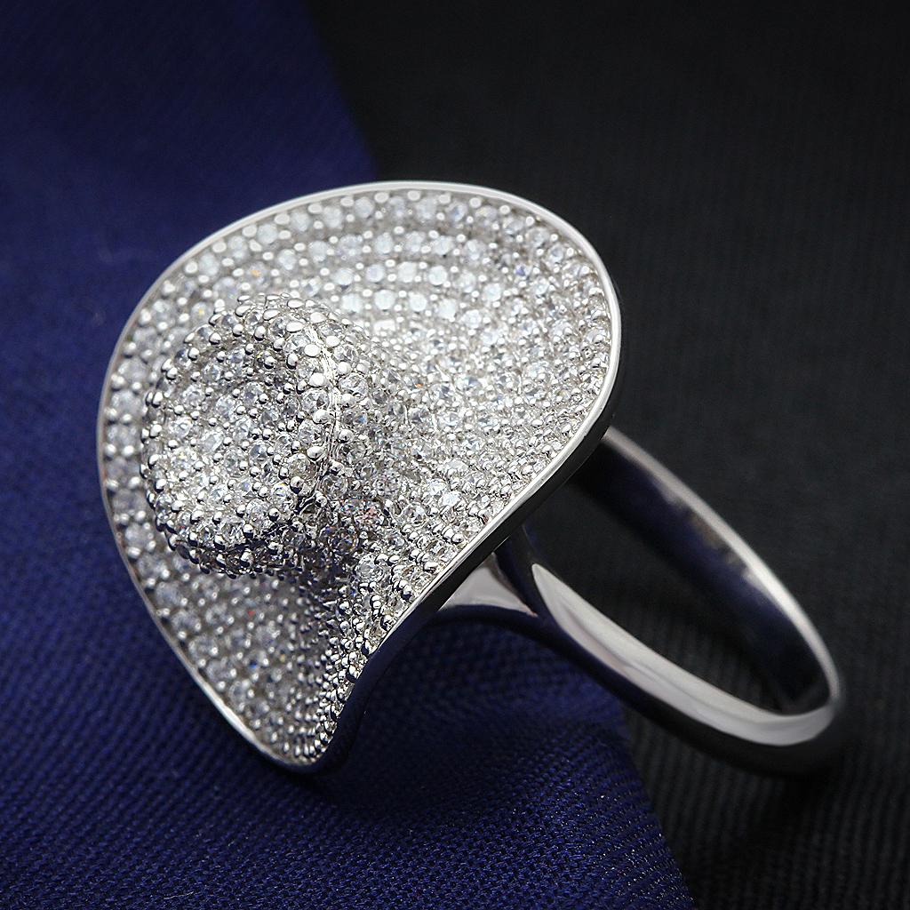 ts015 - rhodium 925 sterling silver ring with aaa grad | dropsona - neutral - everyday use